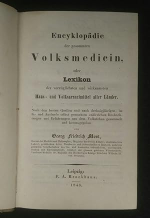 Encyklopädie der gesammten Volksmedicin oder Lexikon der vorzüglichsten und wirksamsten Haus- und...