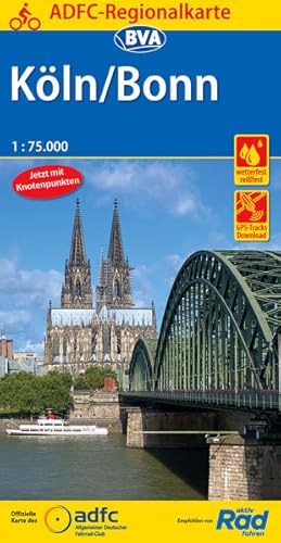 ADFC-Regionalkarte Köln/Bonn 1:75.000, reiß- und wetterfest, GPS-Tracks Download