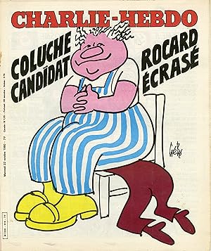 "CHARLIE HEBDO N°519 du 22/10/1980" Gébé : COLUCHE CANDIDAT, ROCARD ECRASÉ / KAMAGURKA : Une jour...
