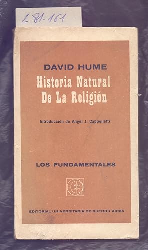 Bild des Verkufers fr HISTORIA NATURAL DE LA RELIGION zum Verkauf von Libreria 7 Soles