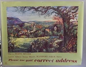 Correct Address - Iwerne Minster, Blandford Forum poster;