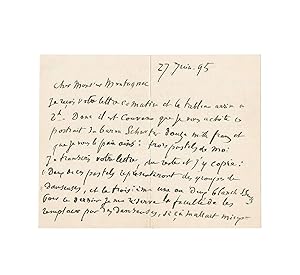 Image du vendeur pour Degas, collectionneur, acquiert un tableau de Delacroix contre trois de ses pastels de danseuses en monnaie d change mis en vente par Le Manuscrit Franais