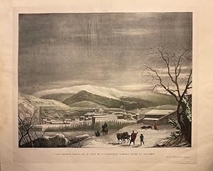 Seller image for VISTA GENERAL NEVADA DEL REAL SITIO DE S. YLDEFONSO TOMADA DESDE EL POLVOR�N. for sale by Librer�a Torre�n de Rueda