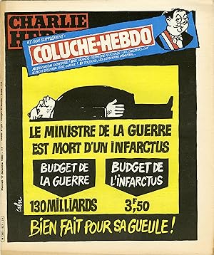 "CHARLIE HEBDO N°527 du 17/12/1980" CABU : LE MINISTRE DE LA GUERRE EST MORT D'UN INFARCTUS / COL...