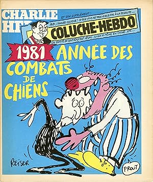 "CHARLIE HEBDO N°529 du 31/12/1980" REISER : 1981 ANNÉE DES COMBATS DE CHIENS / COLUCHE : L'APPEL...