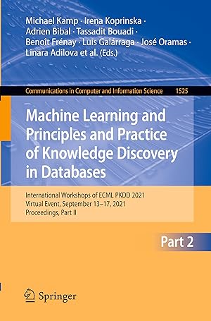 Immagine del venditore per Machine Learning and Principles and Practice of Knowledge Discovery in Databases venduto da moluna