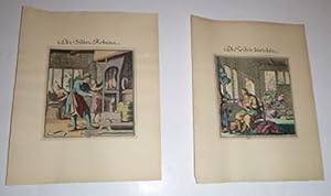 Mappen alter Berufe. Handkolorierte Facsimile alter Stiche. A collection of handcolored facsimile...