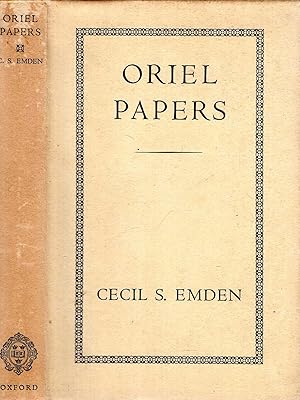 Imagen del vendedor de Oriel Papers a la venta por Pendleburys - the bookshop in the hills