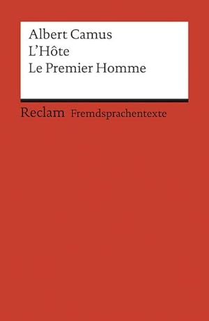 Bild des Verkufers fr L' Hote. Le Premier Homme zum Verkauf von Wegmann1855