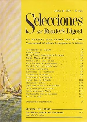 Imagen del vendedor de SELECCIONES DEL READER'S DIGEST. MARZO 1970 a la venta por Librera Vobiscum