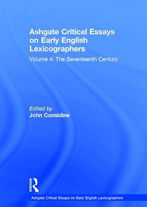 Image du vendeur pour Ashgate Critical Essays on Early English Lexicographers mis en vente par moluna