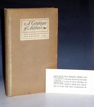 A Catalogue of Authors Whose Works are Published By Houghton, Mifflin and Co