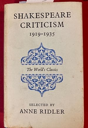 Shakespeare Criticism, 1919 - 1935.