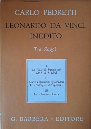 Bild des Verkufers fr Leonardo da Vinci inedito. Tre saggi. zum Verkauf von FIRENZELIBRI SRL