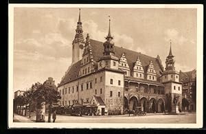 Ansichtskarte Brieg, Rathaus mit Strasse