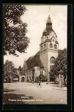 Bild des Verkufers fr Ansichtskarte Leipzig, Eingang zum Zoologische Garten zum Verkauf von Bartko-Reher