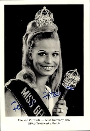 Ansichtskarte / Postkarte Fee von Zitzewitz, Miss Germany 1967, Opal Textilwerke GmbH, Portrait