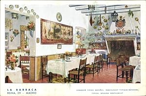 Imagen del vendedor de Ansichtskarte / Postkarte Madrid Spanien, La Barraca, Reina, Comedor Tipico Espanol, Restaurant a la venta por akpool GmbH