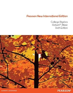 Bild des Verkufers fr Blitzer, R: College Algebra: Pearson New International Editi zum Verkauf von moluna