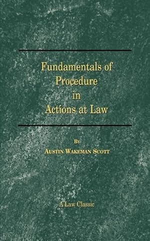 Bild des Verkufers fr Fundamentals of Procedure in Actions at Law zum Verkauf von moluna