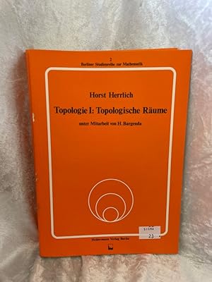 Imagen del vendedor de Topologie - I: Topologische Rume a la venta por Antiquariat Jochen Mohr -Books and Mohr-