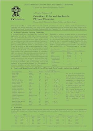 Bild des Verkufers fr A Concise Summary of Quantities, Units and Symbols in Physical Chemistry zum Verkauf von moluna