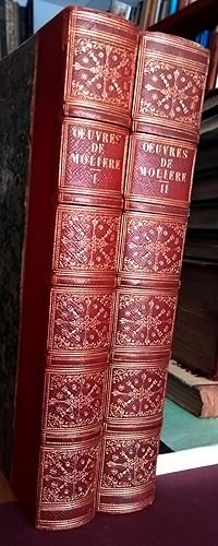 Image du vendeur pour Oeuvres de Moliere prcdes d'une notice sur sa vie et ses ouvrages par M. Sainte Beuve. Vignettes par Tony Johannot. Two volumes. mis en vente par Bristow & Garland