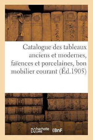 Bild des Verkufers fr Catalogue Des Tableaux Anciens Et Modernes, Faiences Et Porcelaines, Bon Mobilier Courant zum Verkauf von moluna