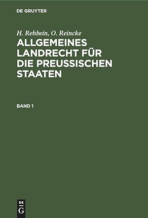 Imagen del vendedor de Allgemeines Landrecht fr die Preussischen Staaten, Band 1, Allgemeines Landrecht fr die Preussischen Staaten Band 1 a la venta por moluna