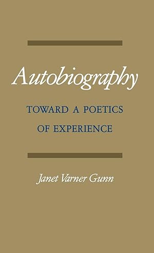 Bild des Verkufers fr Autobiography: Toward a Poetics of Experience zum Verkauf von moluna