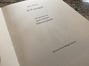 24 Frottagen Mit einem Text von Jean Tardieu Deserts plisses.