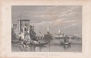 St. Pietro de Castello, Venice. Stahlstich-Ansicht von Wallis nach Stanfield.