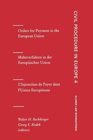 Bild des Verkufers fr Orders for Payment in the European Union zum Verkauf von moluna