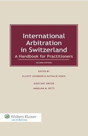 Bild des Verkufers fr International Arbitration in Switzerland zum Verkauf von moluna