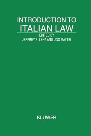 Bild des Verkufers fr Introduction to Italian Law zum Verkauf von moluna