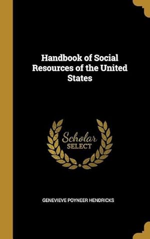 Seller image for Handbook of Social Resources of the United States for sale by moluna