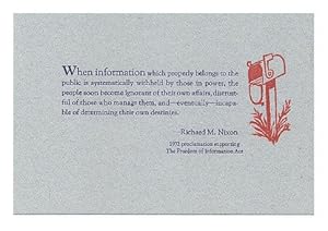 Seller image for When information which properly belongs to the public. [Broadside] for sale by Arundel Books