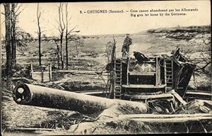 Immagine del venditore per Ansichtskarte / Postkarte Chuignes Somme, Big Gun, von den Deutschen zurckgelassen venduto da akpool GmbH