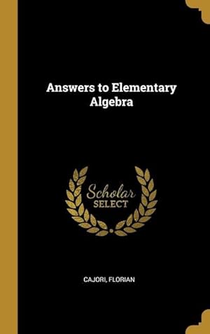 Bild des Verkufers fr Answers to Elementary Algebra zum Verkauf von moluna