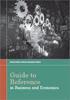 Bild des Verkufers fr Guide to Reference in Business and Economics zum Verkauf von moluna