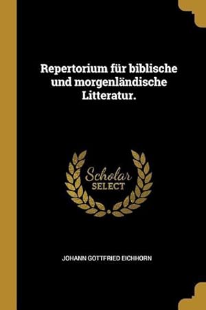 Bild des Verkufers fr GER-REPERTORIUM FUR BIBLISCHE zum Verkauf von moluna