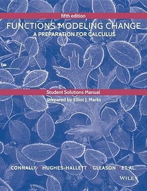 Bild des Verkufers fr Student Solutions Manual to accompany Functions Modeling Change zum Verkauf von moluna