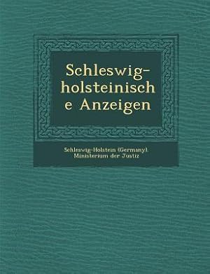 Bild des Verkufers fr SCHLESWIG-HOLSTEINISCHE ANZEIG zum Verkauf von moluna