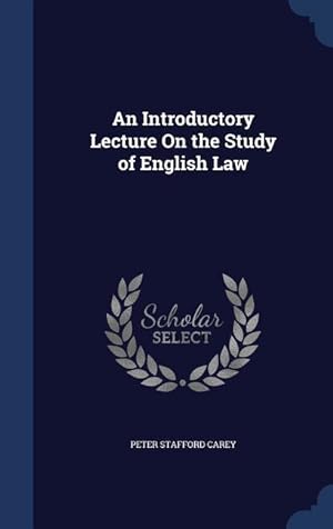 Bild des Verkufers fr An Introductory Lecture On the Study of English Law zum Verkauf von moluna