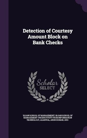 Bild des Verkufers fr Detection of Courtesy Amount Block on Bank Checks zum Verkauf von moluna