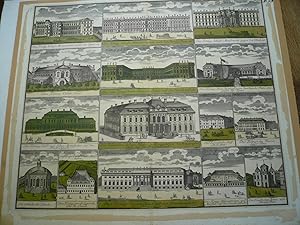 Berlin - Seutter - Sammelblatt, anno 1750: Accurata Delineatio et Prospectus Templorum Palatiorum...