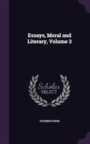 Bild des Verkufers fr Essays, Moral and Literary, Volume 3 zum Verkauf von moluna