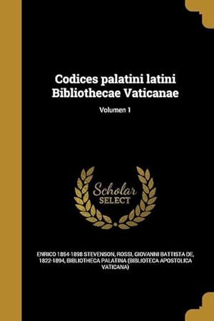 Bild des Verkufers fr Codices palatini latini Bibliothecae Vaticanae Volumen 1 zum Verkauf von moluna