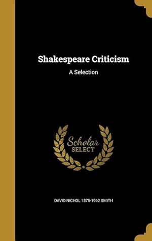 Seller image for SHAKESPEARE CRITICISM for sale by moluna