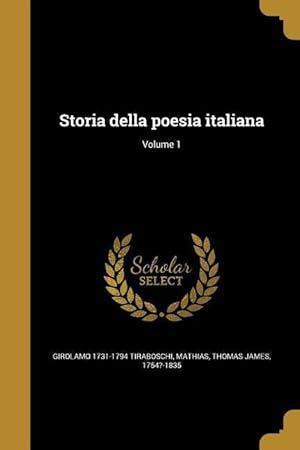 Bild des Verkufers fr Storia della poesia italiana Volume 1 zum Verkauf von moluna